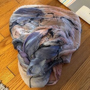 Vince Camuto Blue & Pink World Map Scarf Wrap